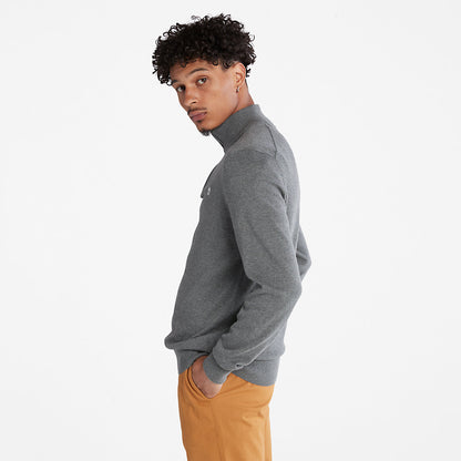 Timberland Mens Williams River Zip-neck Sweater for Men in Dark Grey