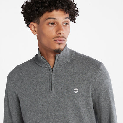 Timberland Mens Williams River Zip-neck Sweater for Men in Dark Grey