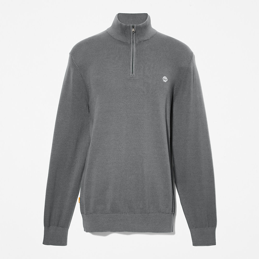 Timberland Mens Williams River Zip-neck Sweater for Men in Dark Grey