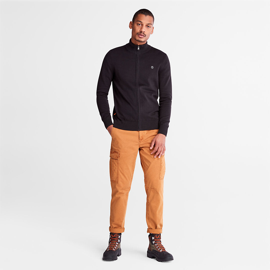 Timberland Mens Williams River Full-Zip Sweater for Men in Black