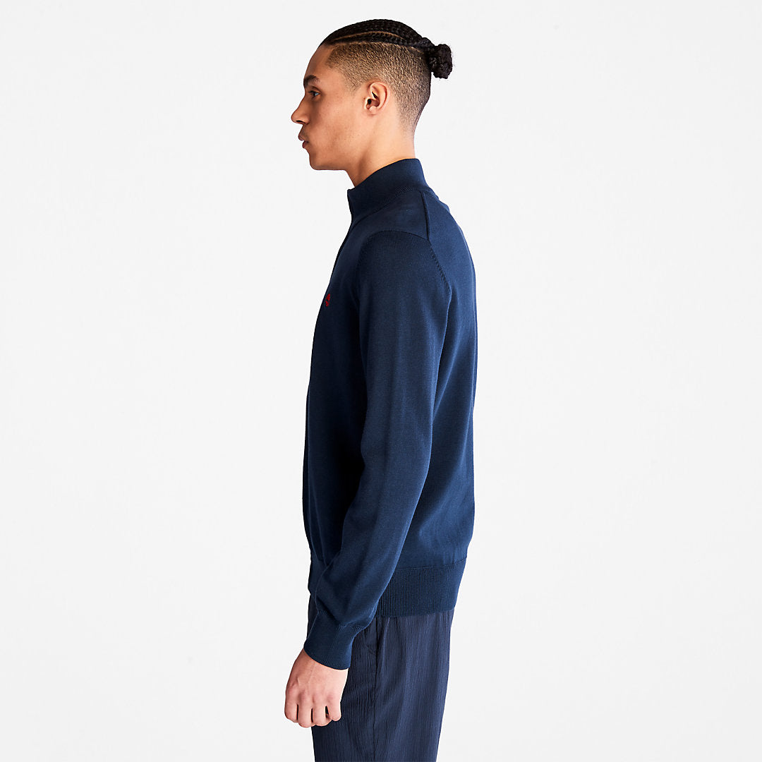 Timberland Mens Williams River Full-Zip Sweater for Men in Navy