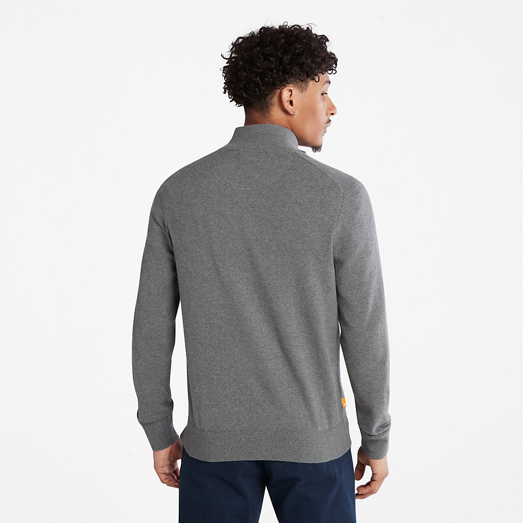 Timberland Mens Williams River Organic Cotton Zip Sweater for Men in Grey