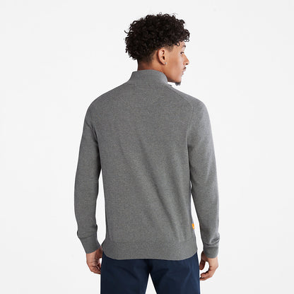 Timberland Mens Williams River Organic Cotton Zip Sweater for Men in Grey