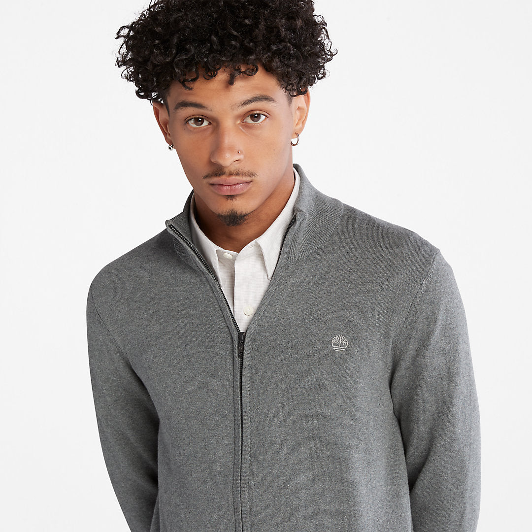 Timberland Mens Williams River Organic Cotton Zip Sweater for Men in Grey