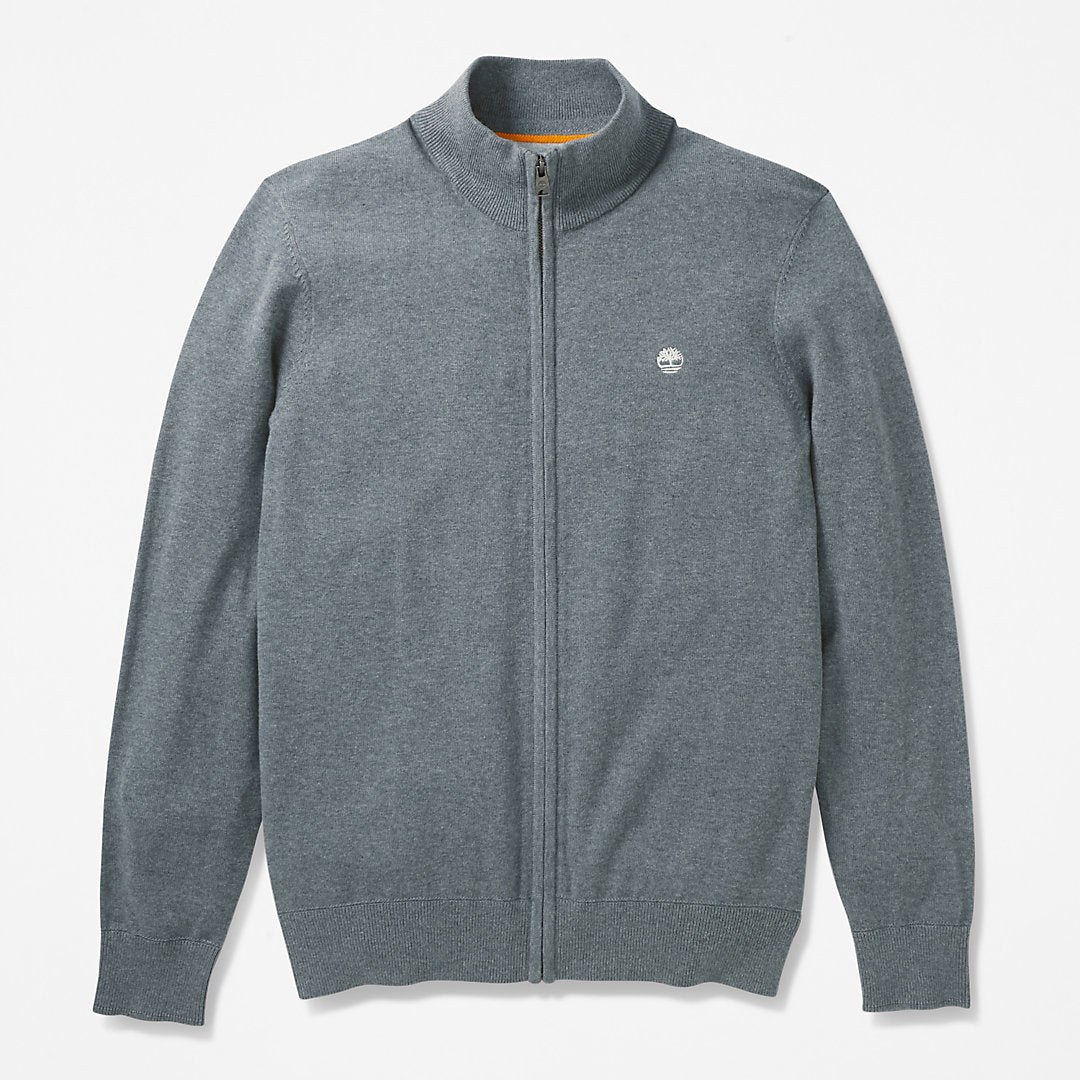Timberland Mens Williams River Organic Cotton Zip Sweater for Men in Grey