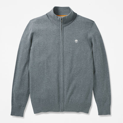 Timberland Mens Williams River Organic Cotton Zip Sweater for Men in Grey