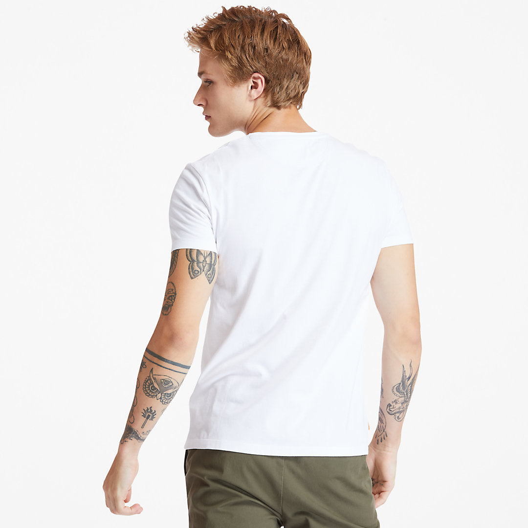 Timberland Mens Dunstan River V-Neck T-Shirt for Men in White