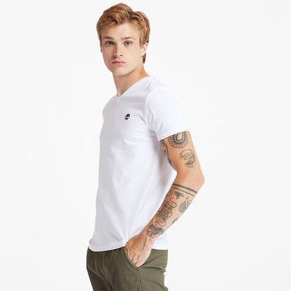 Timberland Mens Dunstan River V-Neck T-Shirt for Men in White