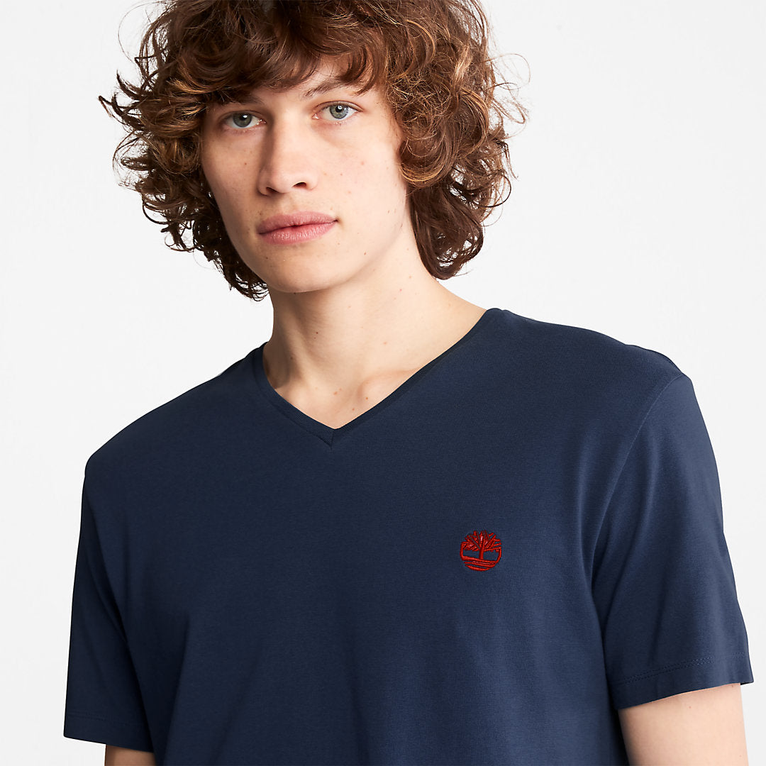 Timberland Mens Dunstan River V-Neck T-Shirt for Men in Navy