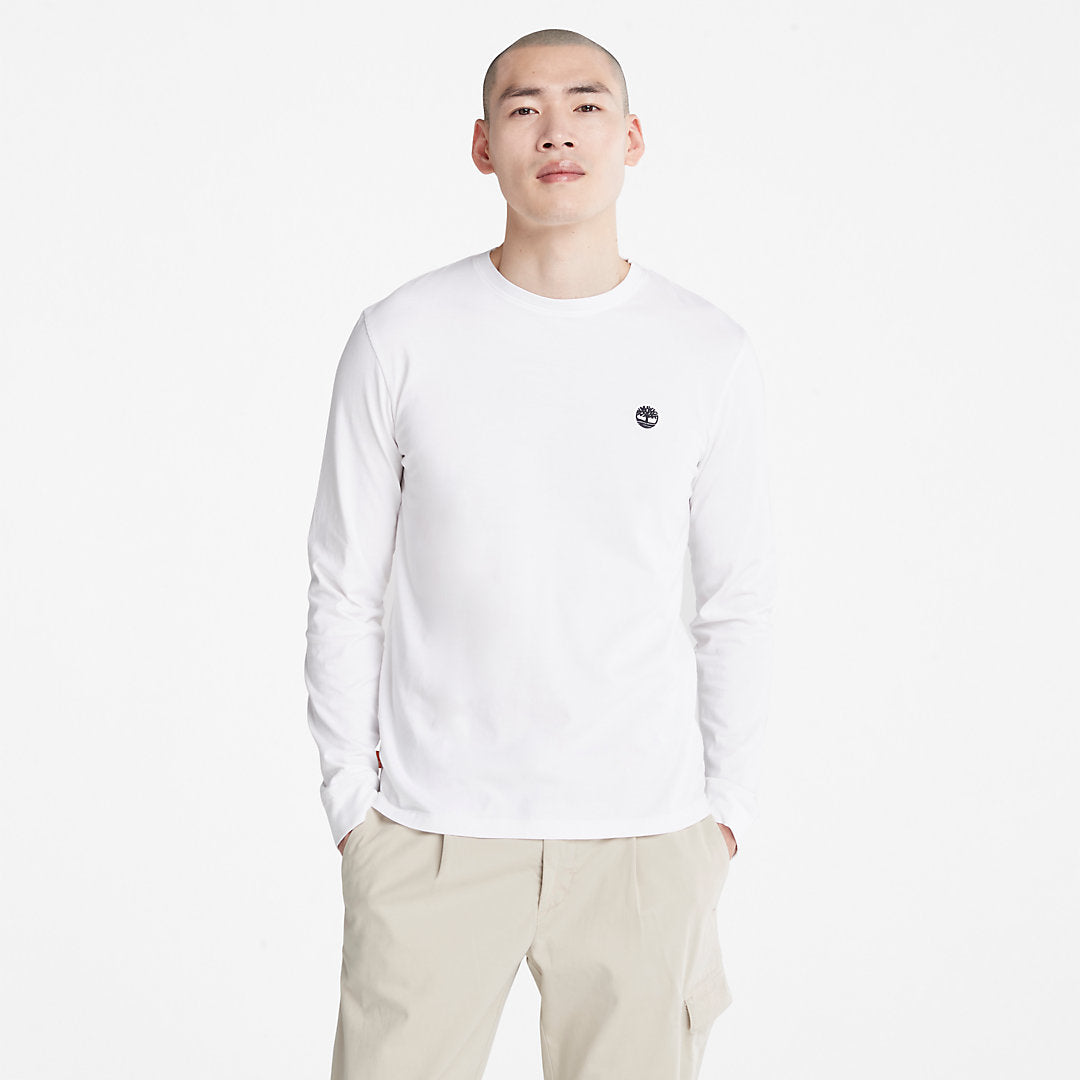 Timberland Mens Dunstan River LS T-Shirt for Men in White