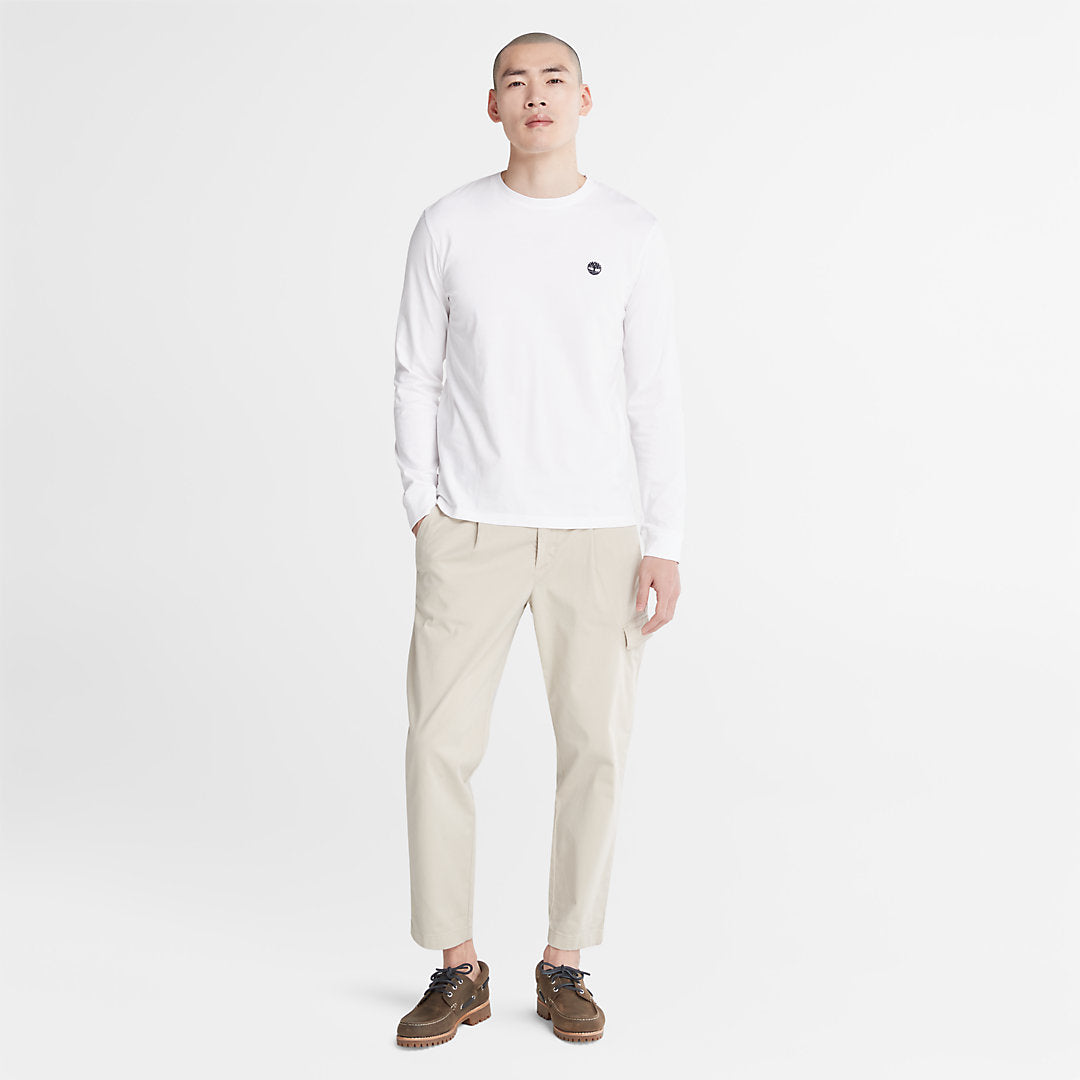 Timberland Mens Dunstan River LS T-Shirt for Men in White
