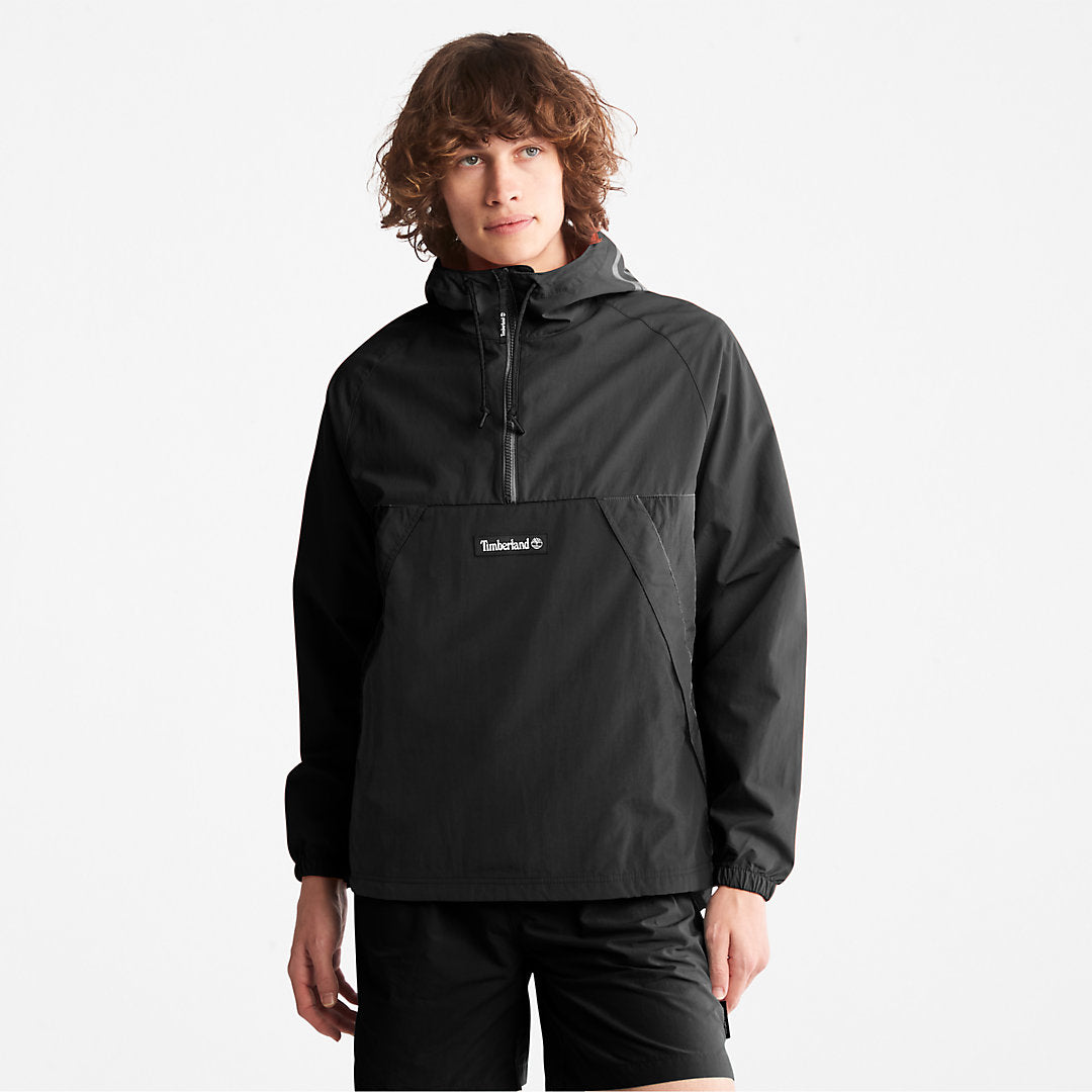 Timberland Mens DWR Zip-Neck Windbreaker for Men in Black