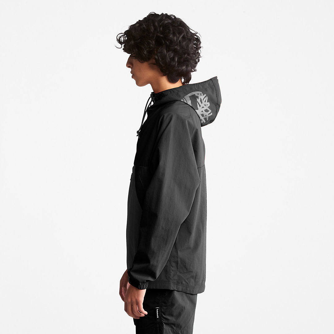 Timberland Mens DWR Zip-Neck Windbreaker for Men in Black