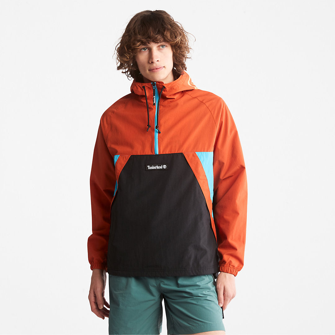 Timberland Mens DWR Zip-Neck Windbreaker for All Gender in Orange