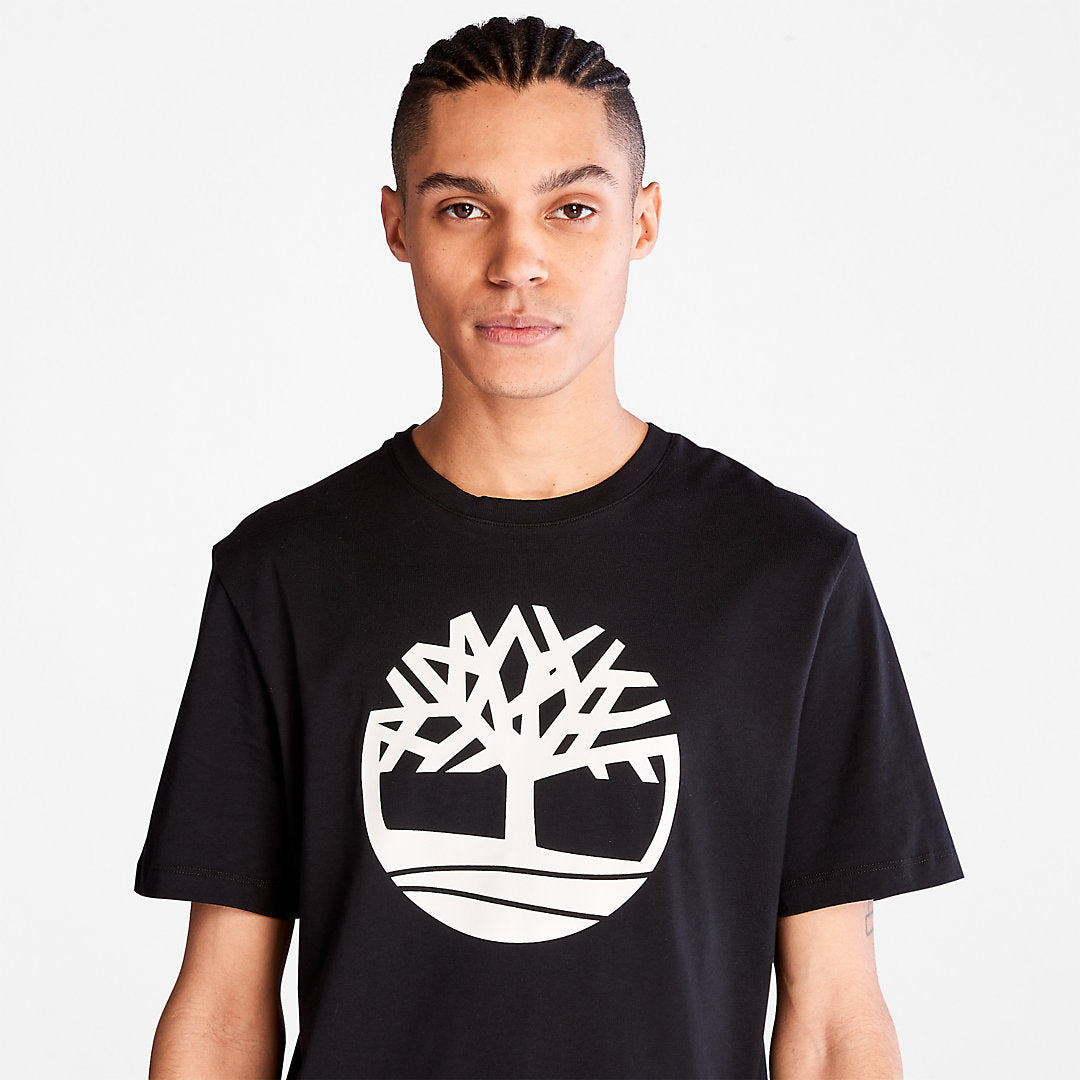 Timberland Mens Kennebec River Tree Logo T-shirt for Men in Black