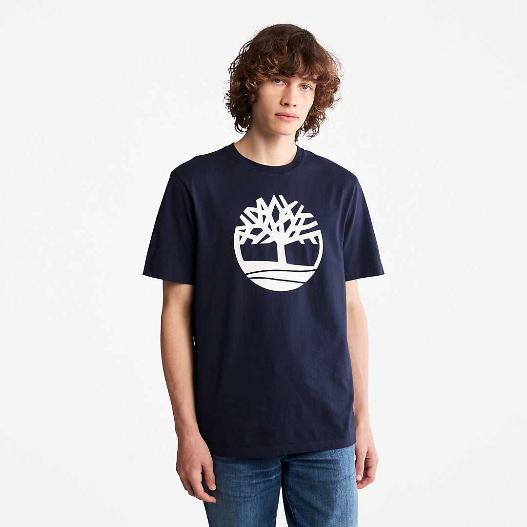 Timberland Mens Kennebec River Tree Logo T-shirt for Men in Navy