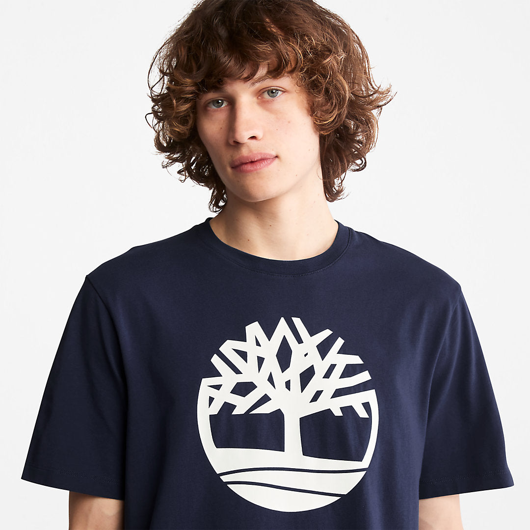 Timberland Mens Kennebec River Tree Logo T-shirt for Men in Navy