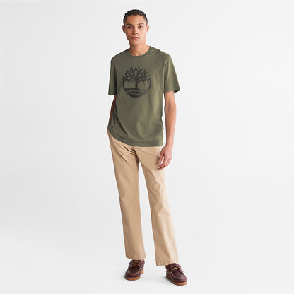 Timberland Mens Kennebec River Tree Logo T-shirt for Men in Dark Green
