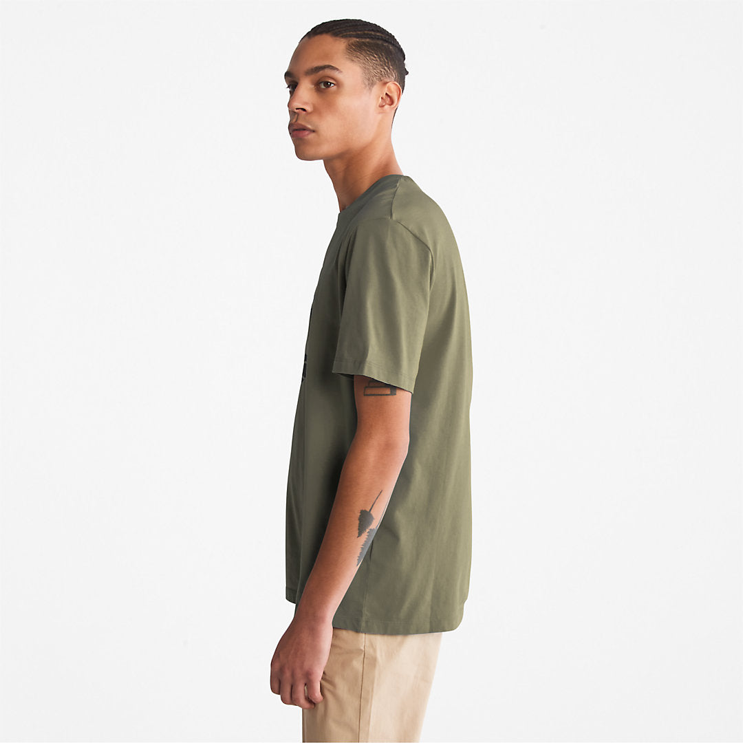 Timberland Mens Kennebec River Tree Logo T-shirt for Men in Dark Green