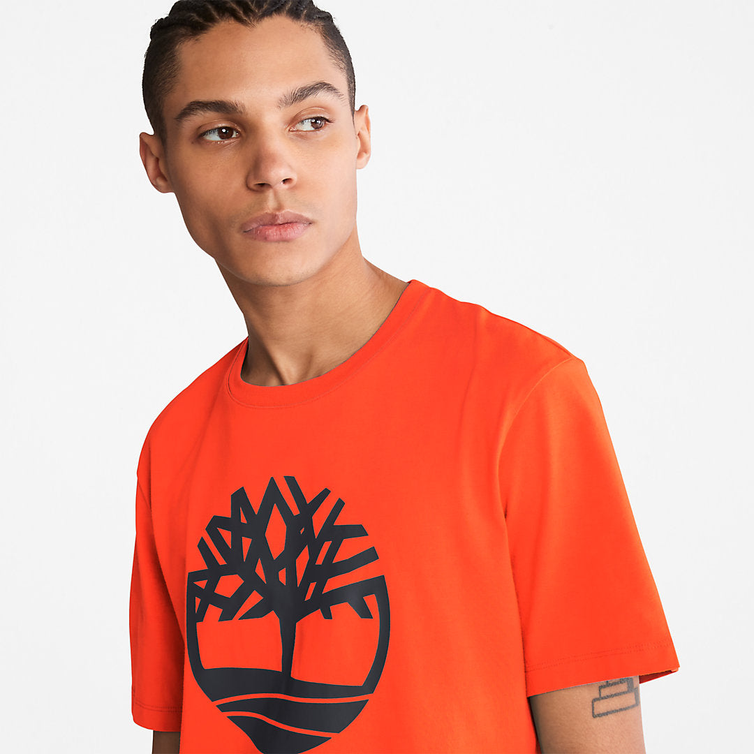 Timberland Mens Kennebec River Tree-Logo T-Shirt for Men in Green
