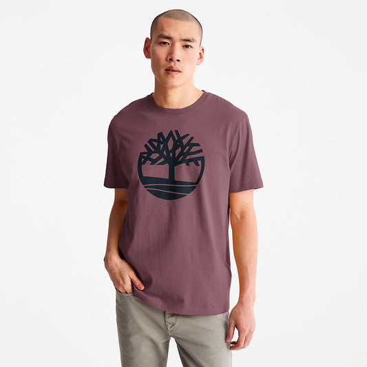 Timberland Mens Kennebec River Tree-Logo T-Shirt for Men in Purple
