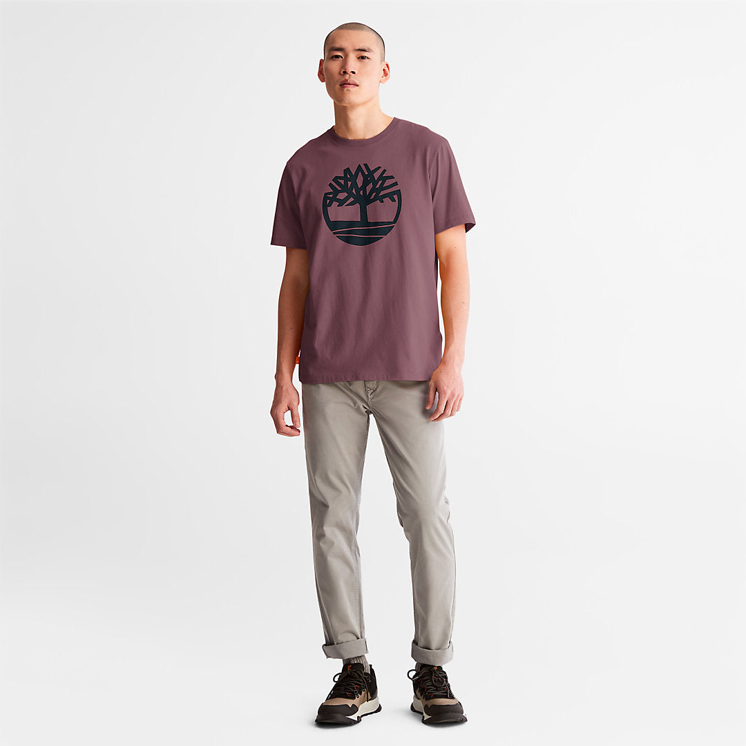 Timberland Mens Kennebec River Tree-Logo T-Shirt for Men in Purple