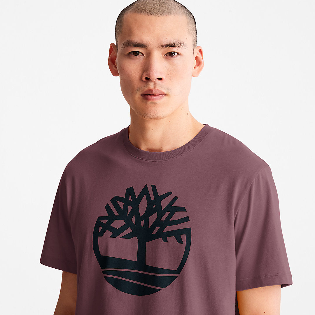 Timberland Mens Kennebec River Tree-Logo T-Shirt for Men in Purple