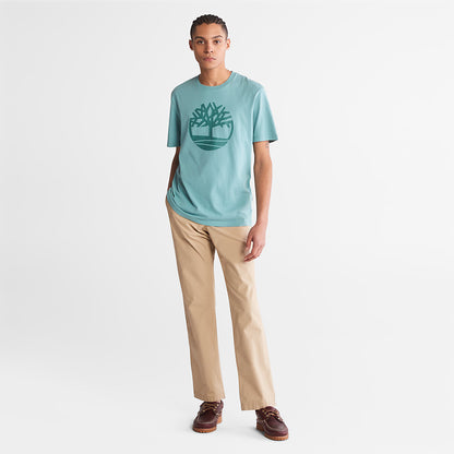 Timberland Mens Kennebec River Tree-Logo T-Shirt for Men in Blue