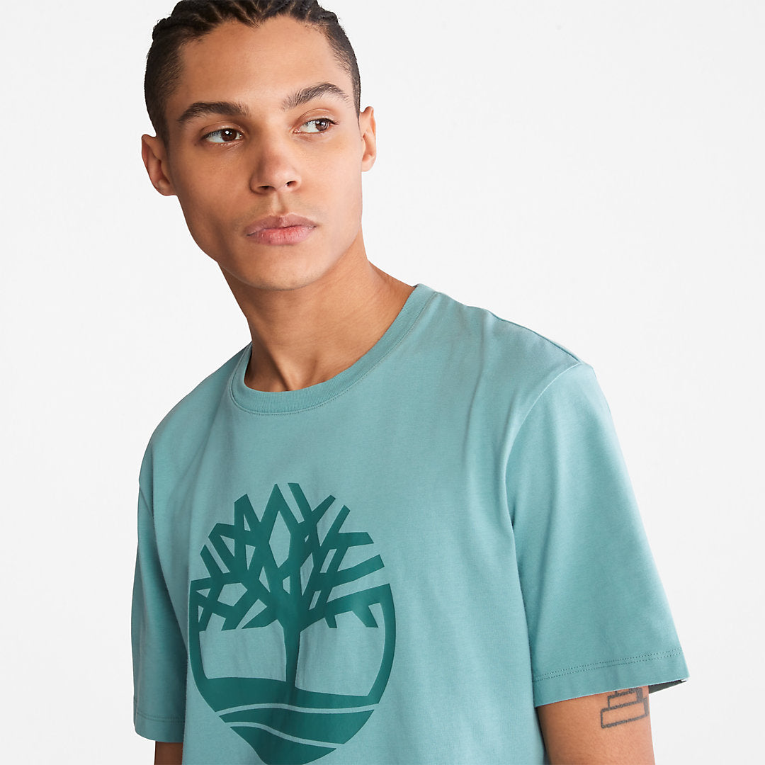Timberland Mens Kennebec River Tree-Logo T-Shirt for Men in Blue
