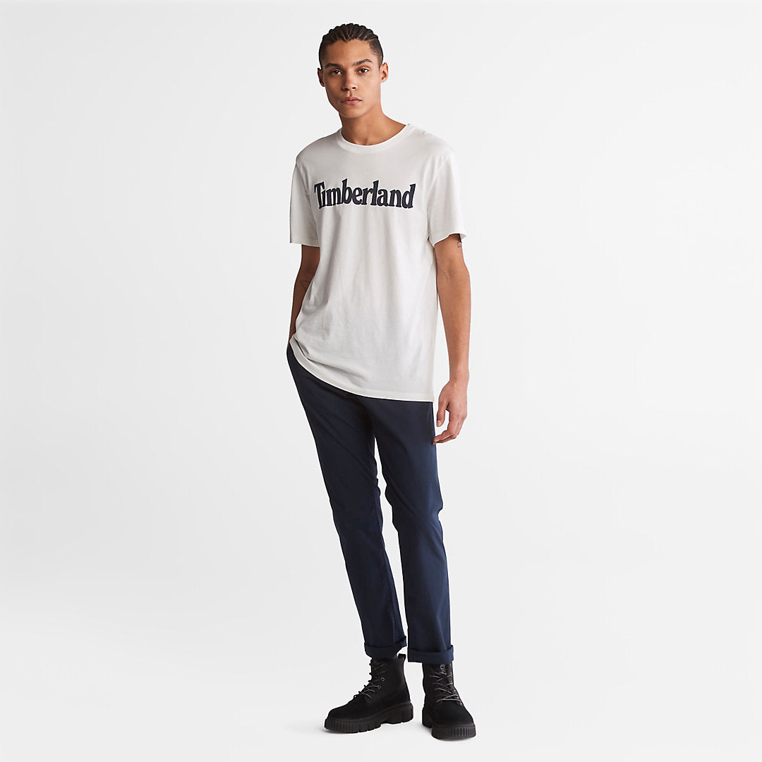 Timberland Mens Kennebec River Logo T-Shirt for Men in White