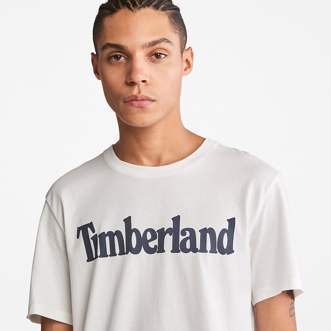 Timberland Mens Kennebec River Logo T-Shirt for Men in White