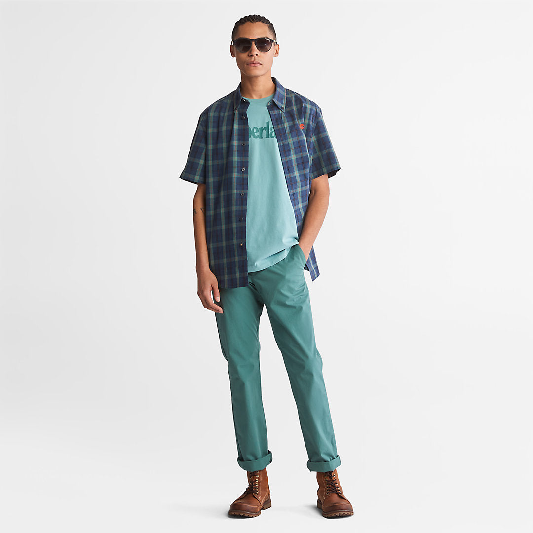 Timberland Mens Kennebec River Logo T-Shirt for Men in Green