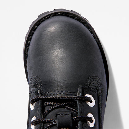 Timberland Kids Toddler Pokey Pine 6-Inch Side-Zip Boots in Monochrome Black