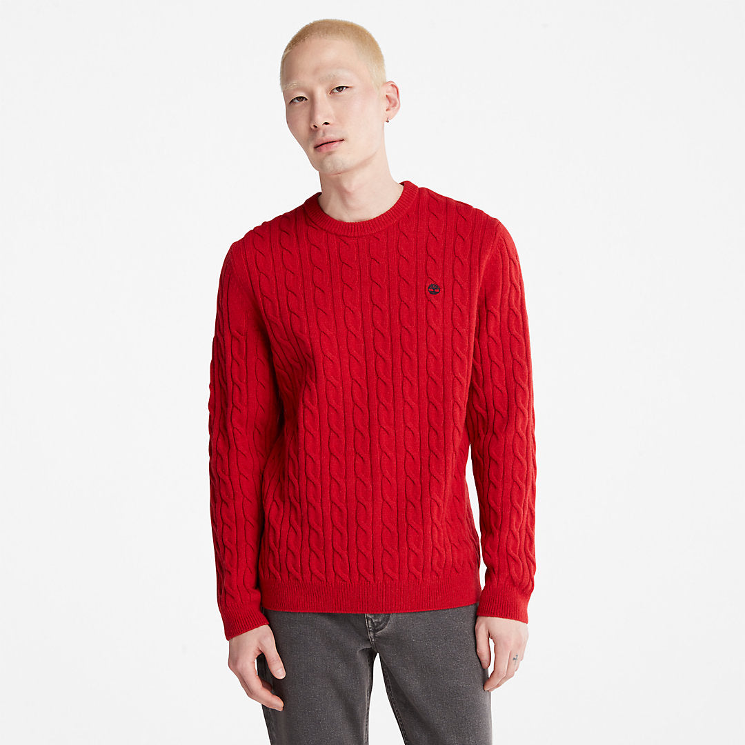 Timberland Mens Phillips Brook Cable-knit Sweater for Men in Red