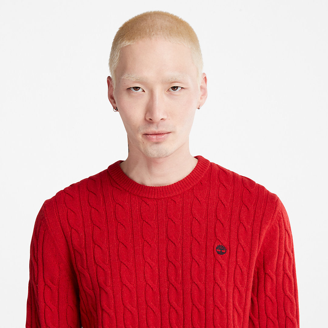 Timberland Mens Phillips Brook Cable-knit Sweater for Men in Red