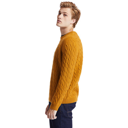 Timberland Mens Phillips Brook Cable Sweater for Men in Yellow