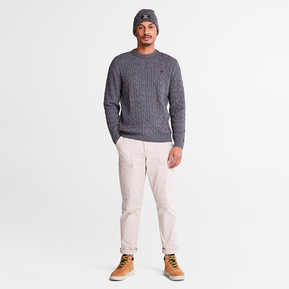 Timberland Mens Phillips Brook Cable-knit Sweater for Men in Grey