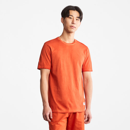 Timberland Mens Lamprey River Garment-Dyed T-Shirt for Men in Orange