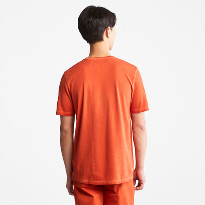 Timberland Mens Lamprey River Garment-Dyed T-Shirt for Men in Orange