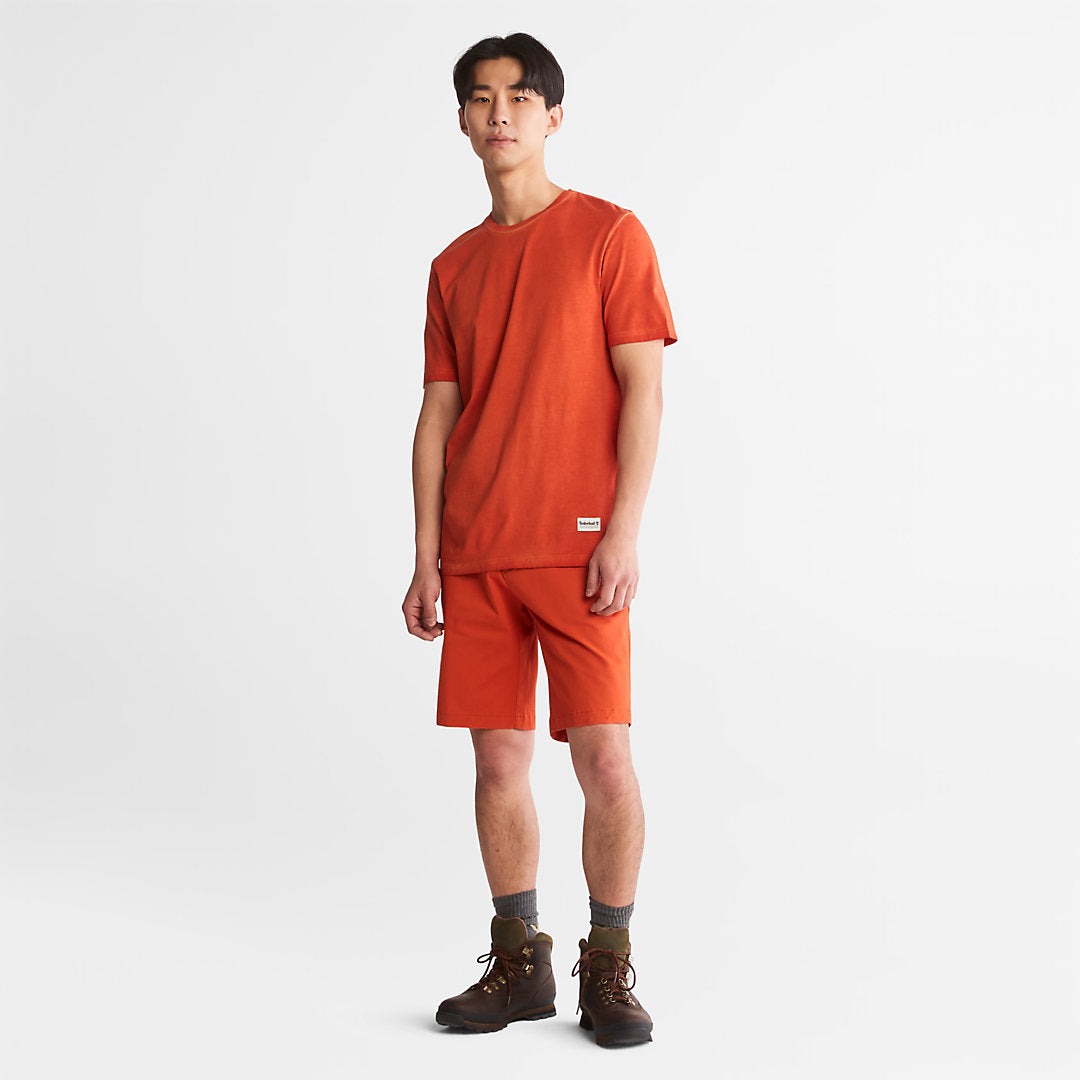 Timberland Mens Lamprey River Garment-Dyed T-Shirt for Men in Orange