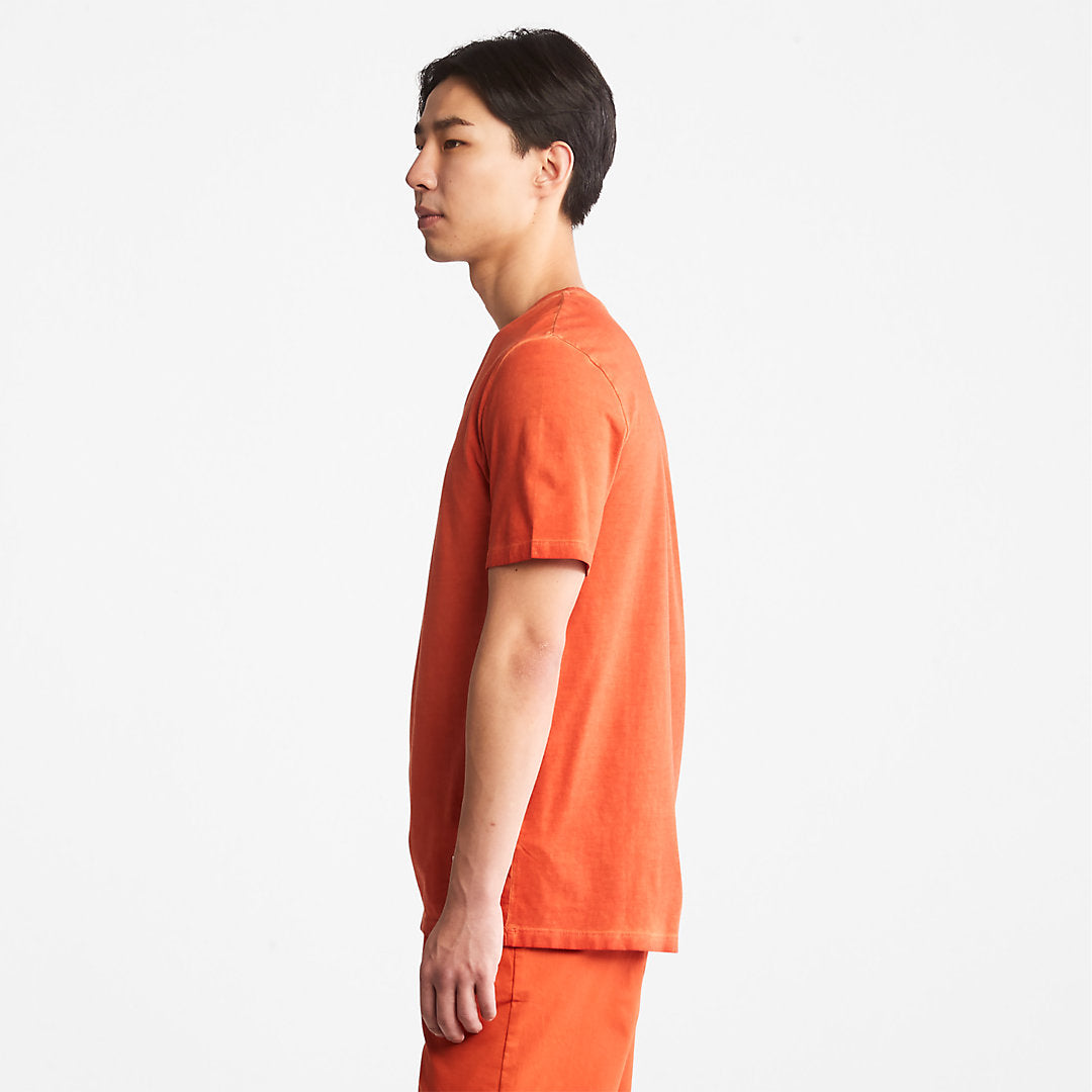 Timberland Mens Lamprey River Garment-Dyed T-Shirt for Men in Orange