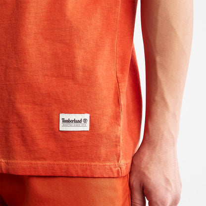 Timberland Mens Lamprey River Garment-Dyed T-Shirt for Men in Orange