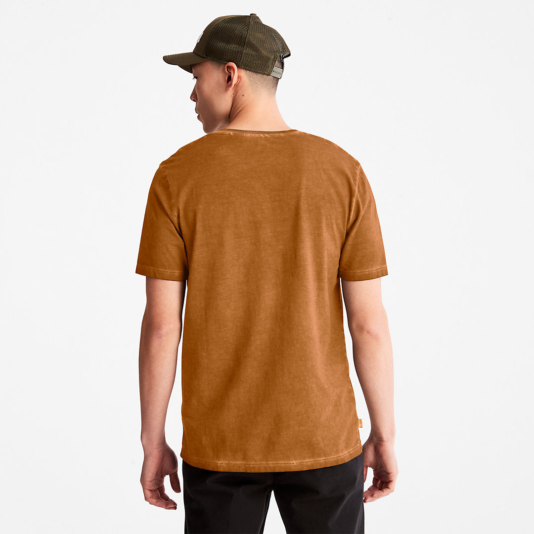 Timberland Mens Lamprey River Garment-Dyed T-Shirt for Men in Brown