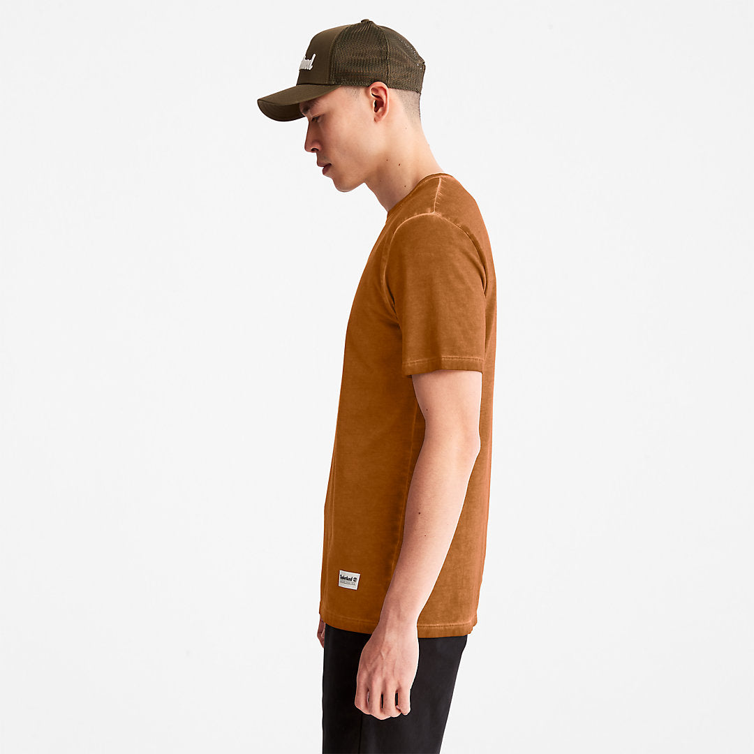 Timberland Mens Lamprey River Garment-Dyed T-Shirt for Men in Brown