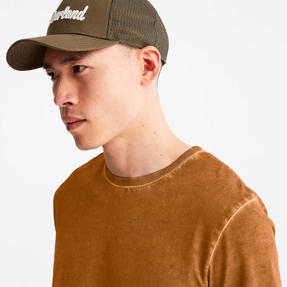 Timberland Mens Lamprey River Garment-Dyed T-Shirt for Men in Brown