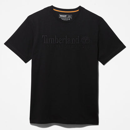 Timberland Mens Outdoor Heritage Linear-Logo T-Shirt for Men in Black
