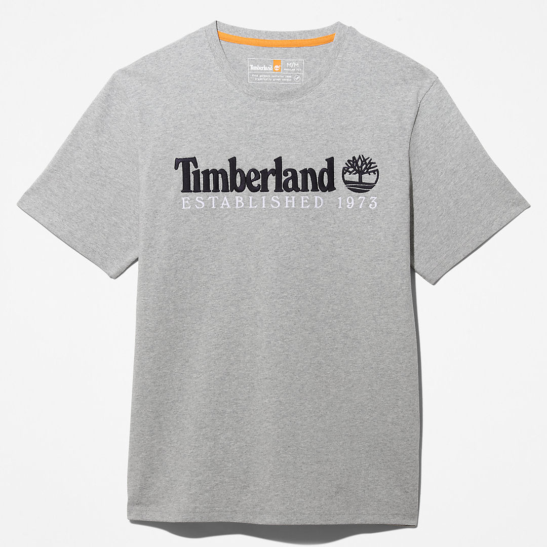 Timberland Mens Outdoor Heritage Linear-Logo T-Shirt for Men in Grey