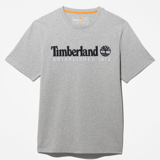 Timberland Mens Outdoor Heritage Linear-Logo T-Shirt for Men in Grey