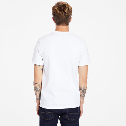 Timberland Mens Outdoor Heritage Linear-Logo T-Shirt for Men in White