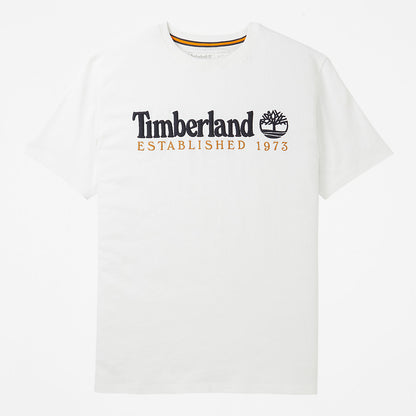 Timberland Mens Outdoor Heritage Linear-Logo T-Shirt for Men in White